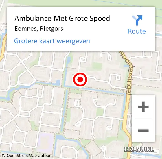 Locatie op kaart van de 112 melding: Ambulance Met Grote Spoed Naar Eemnes, Rietgors op 6 december 2017 12:34