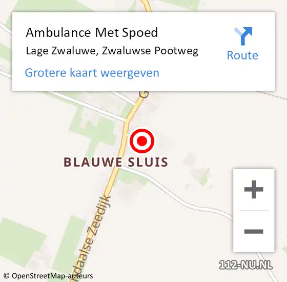 Locatie op kaart van de 112 melding: Ambulance Met Spoed Naar Lage Zwaluwe, Zwaluwse Pootweg op 6 december 2017 18:36