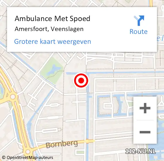 Locatie op kaart van de 112 melding: Ambulance Met Spoed Naar Amersfoort, Veenslagen op 7 december 2017 05:00