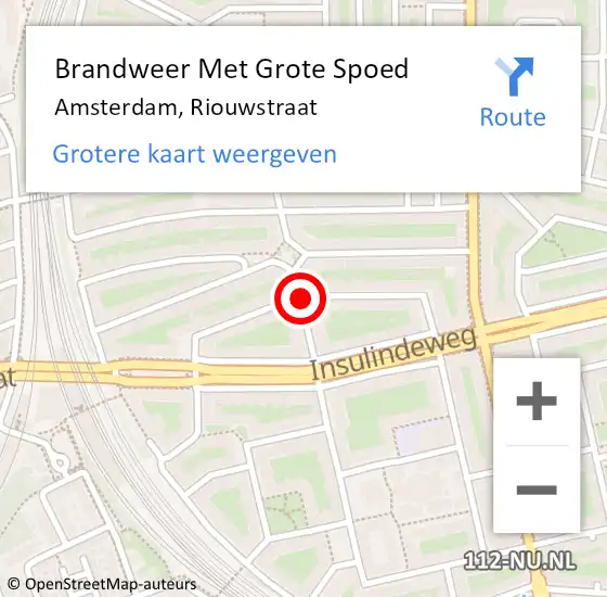 Locatie op kaart van de 112 melding: Brandweer Met Grote Spoed Naar Amsterdam, Riouwstraat op 8 december 2017 08:13
