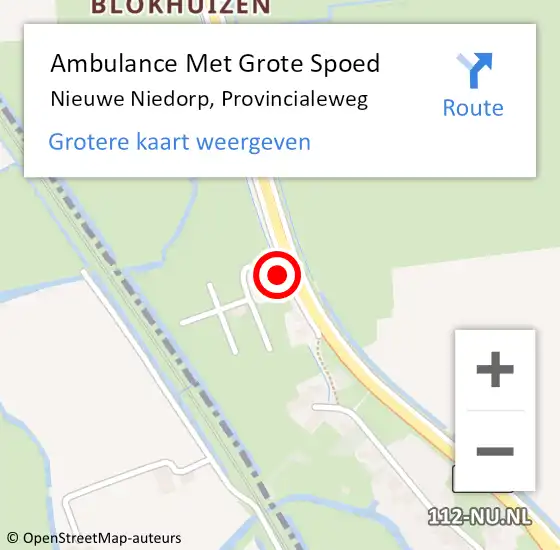 Locatie op kaart van de 112 melding: Ambulance Met Grote Spoed Naar Nieuwe Niedorp, Provincialeweg op 8 december 2017 08:53
