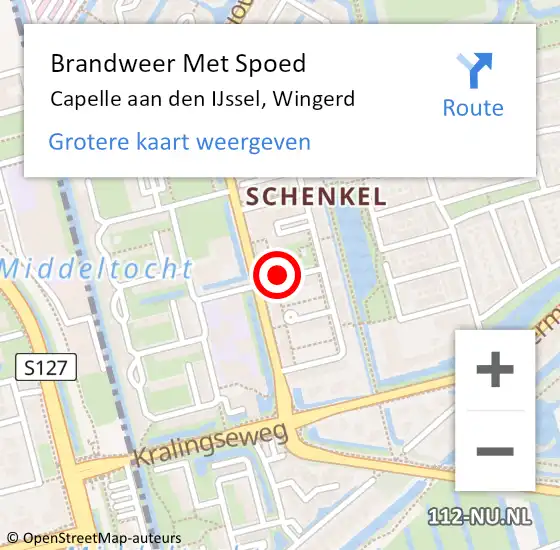 Locatie op kaart van de 112 melding: Brandweer Met Spoed Naar Capelle aan den IJssel, Wingerd op 8 december 2017 22:25
