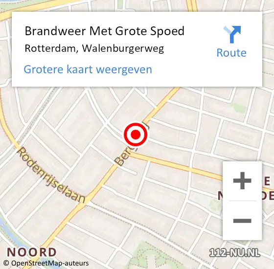 Locatie op kaart van de 112 melding: Brandweer Met Grote Spoed Naar Rotterdam, Bergweg op 9 december 2017 17:16