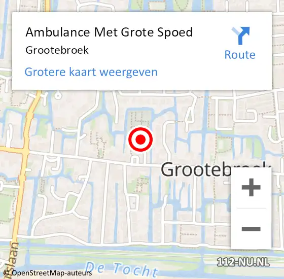 Locatie op kaart van de 112 melding: Ambulance Met Grote Spoed Naar Grootebroek op 9 december 2017 20:06