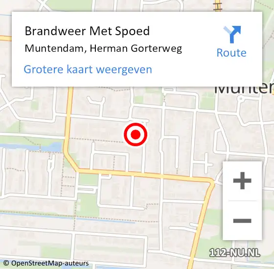 Locatie op kaart van de 112 melding: Brandweer Met Spoed Naar Muntendam, Herman Gorterweg op 9 februari 2014 12:21