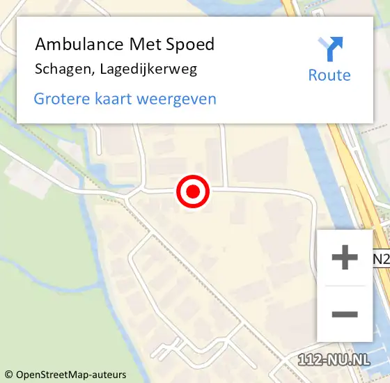Locatie op kaart van de 112 melding: Ambulance Met Spoed Naar Schagen, Lagedijkerweg op 10 december 2017 08:08