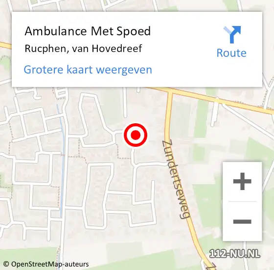 Locatie op kaart van de 112 melding: Ambulance Met Spoed Naar Rucphen, van Hovedreef op 10 december 2017 12:04