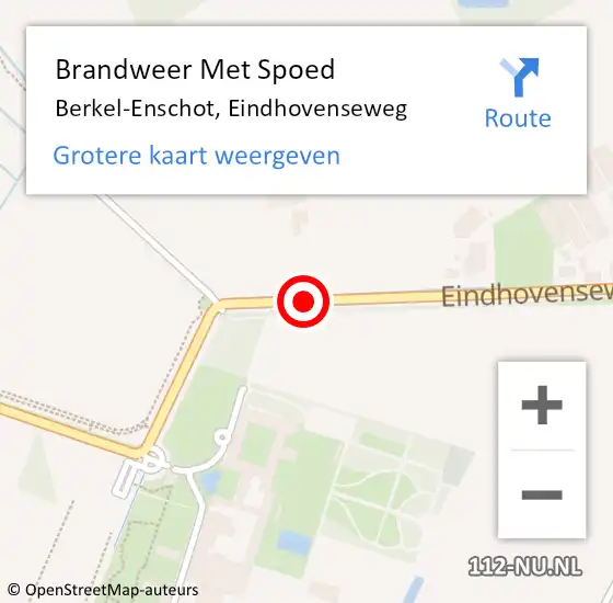 Locatie op kaart van de 112 melding: Brandweer Met Spoed Naar Berkel-Enschot, Eindhovenseweg op 10 december 2017 14:39