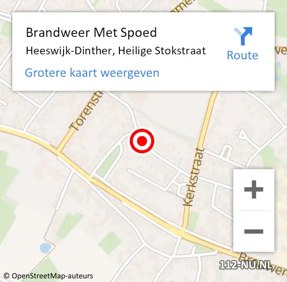Locatie op kaart van de 112 melding: Brandweer Met Spoed Naar Heeswijk-Dinther, Heilige Stokstraat op 10 december 2017 15:32