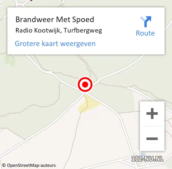 Locatie op kaart van de 112 melding: Brandweer Met Spoed Naar Radio Kootwijk, Turfbergweg op 10 december 2017 18:44