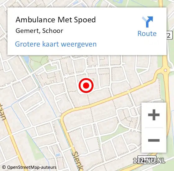 Locatie op kaart van de 112 melding: Ambulance Met Spoed Naar Gemert, Schoor op 10 december 2017 22:11