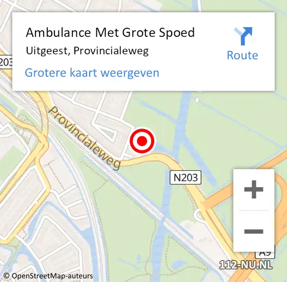 Locatie op kaart van de 112 melding: Ambulance Met Grote Spoed Naar Uitgeest, Provincialeweg op 11 december 2017 05:41