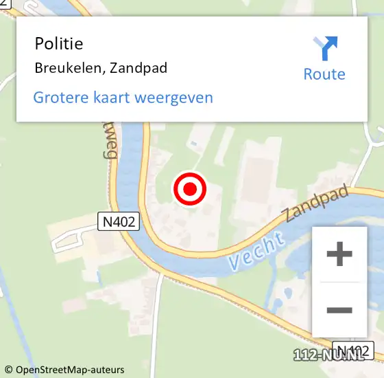 Locatie op kaart van de 112 melding: Politie Breukelen, Zandpad op 11 december 2017 07:17