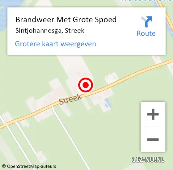 Locatie op kaart van de 112 melding: Brandweer Met Grote Spoed Naar Sintjohannesga, Streek op 11 december 2017 12:02