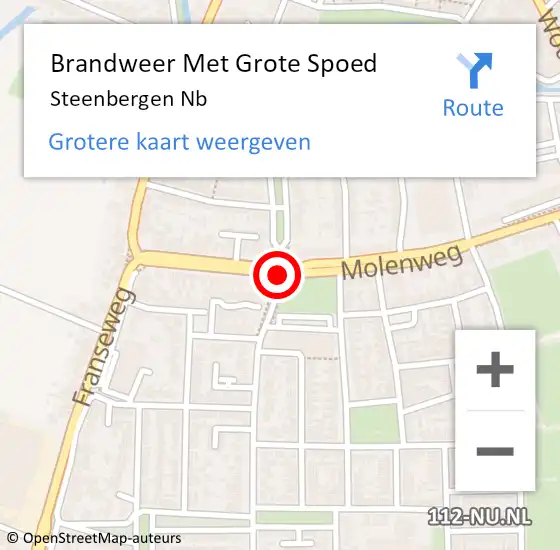 Locatie op kaart van de 112 melding: Brandweer Met Grote Spoed Naar Steenbergen Nb op 11 december 2017 12:06