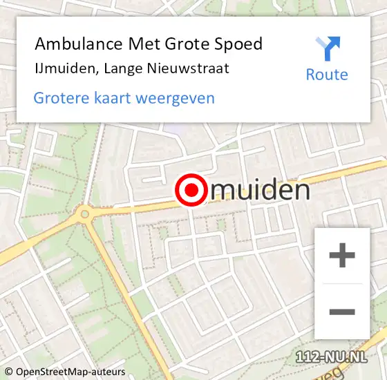 Locatie op kaart van de 112 melding: Ambulance Met Grote Spoed Naar IJmuiden, Lange Nieuwstraat op 11 december 2017 15:06