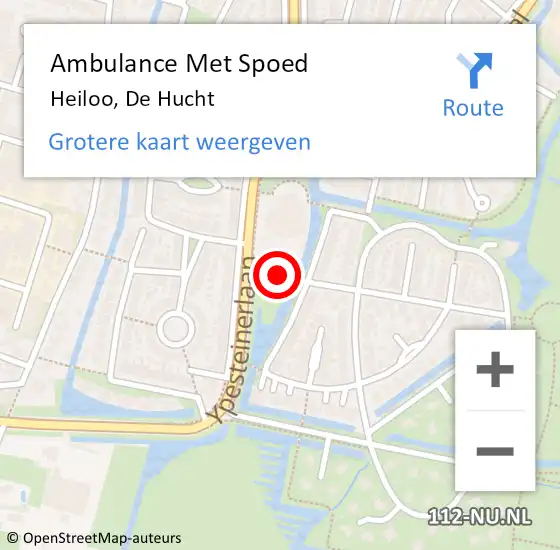 Locatie op kaart van de 112 melding: Ambulance Met Spoed Naar Heiloo, De Hucht op 11 december 2017 20:34