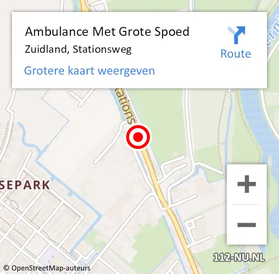 Locatie op kaart van de 112 melding: Ambulance Met Grote Spoed Naar Zuidland, Stationsweg op 12 december 2017 06:20