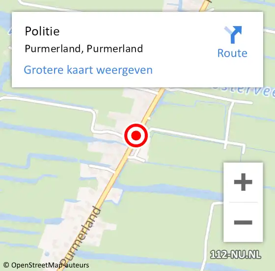 Locatie op kaart van de 112 melding: Politie Purmerland, Purmerland op 12 december 2017 11:15