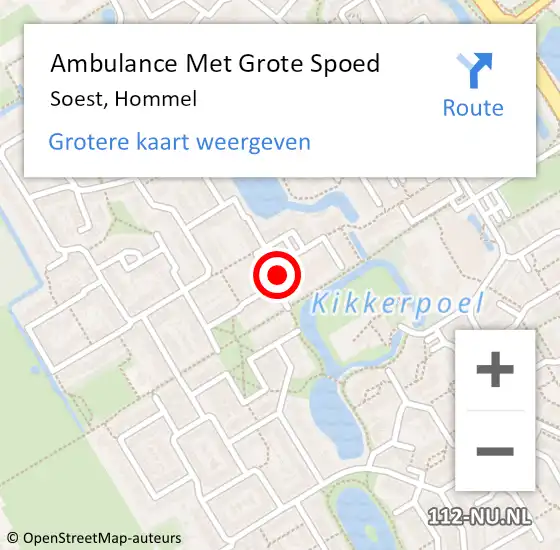 Locatie op kaart van de 112 melding: Ambulance Met Grote Spoed Naar Soest, Hommel op 12 december 2017 14:01