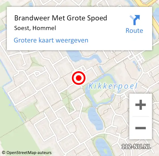 Locatie op kaart van de 112 melding: Brandweer Met Grote Spoed Naar Soest, Hommel op 12 december 2017 14:06