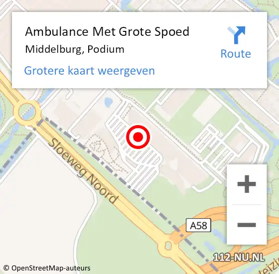 Locatie op kaart van de 112 melding: Ambulance Met Grote Spoed Naar Middelburg, Podium op 12 december 2017 15:17
