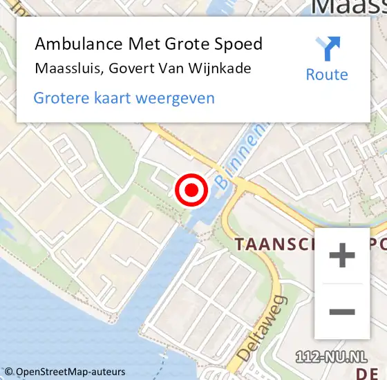 Locatie op kaart van de 112 melding: Ambulance Met Grote Spoed Naar Maassluis, Govert Van Wijnkade op 12 december 2017 16:46