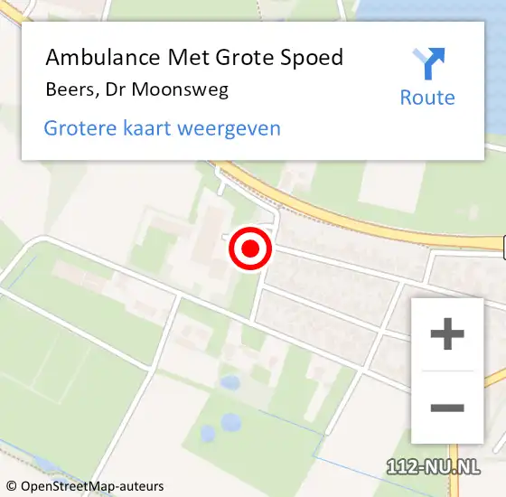 Locatie op kaart van de 112 melding: Ambulance Met Grote Spoed Naar Beers, Dr Moonsweg op 12 december 2017 18:12