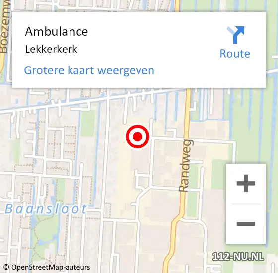 Locatie op kaart van de 112 melding: Ambulance Lekkerkerk, West op 12 december 2017 23:52