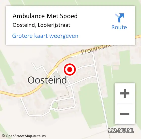 Locatie op kaart van de 112 melding: Ambulance Met Spoed Naar Oosteind, Looierijstraat op 13 december 2017 12:17