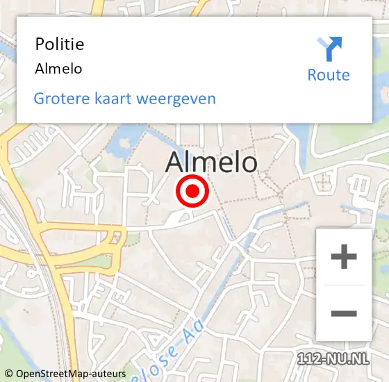 Locatie op kaart van de 112 melding: Politie Almelo op 13 december 2017 12:29