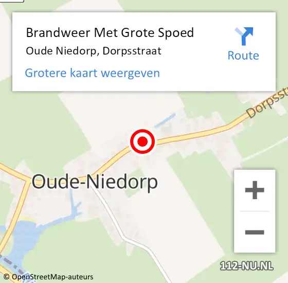 Locatie op kaart van de 112 melding: Brandweer Met Grote Spoed Naar Oude Niedorp, Dorpsstraat op 13 december 2017 17:19