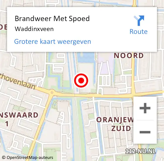 Locatie op kaart van de 112 melding: Brandweer Met Spoed Naar Waddinxveen op 13 december 2017 20:38
