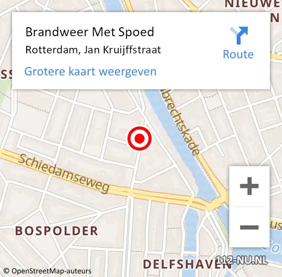 Locatie op kaart van de 112 melding: Brandweer Met Spoed Naar Rotterdam, Jan Kruijffstraat op 13 december 2017 20:43