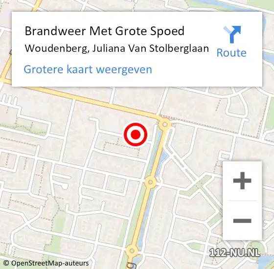 Locatie op kaart van de 112 melding: Brandweer Met Grote Spoed Naar Woudenberg, Juliana Van Stolberglaan op 13 december 2017 21:21