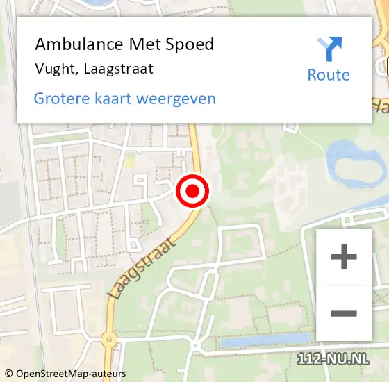 Locatie op kaart van de 112 melding: Ambulance Met Spoed Naar Vught, Laagstraat op 13 december 2017 21:24