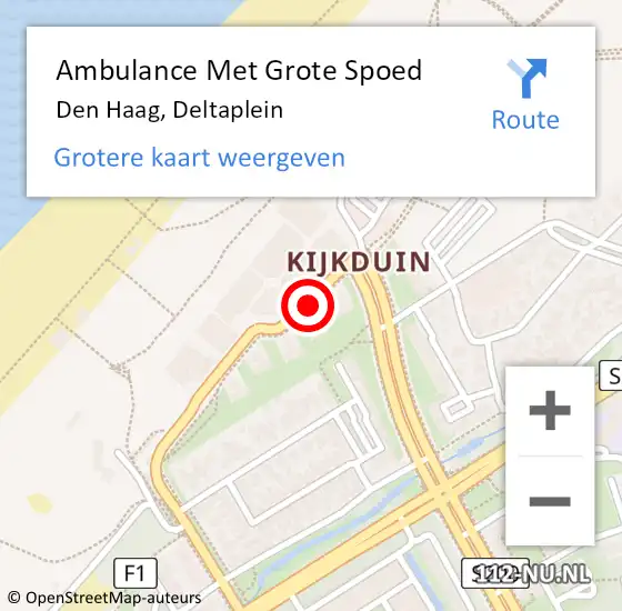Locatie op kaart van de 112 melding: Ambulance Met Grote Spoed Naar Den Haag, Deltaplein op 14 december 2017 03:57