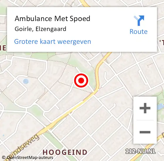 Locatie op kaart van de 112 melding: Ambulance Met Spoed Naar Goirle, Elzengaard op 14 december 2017 10:47