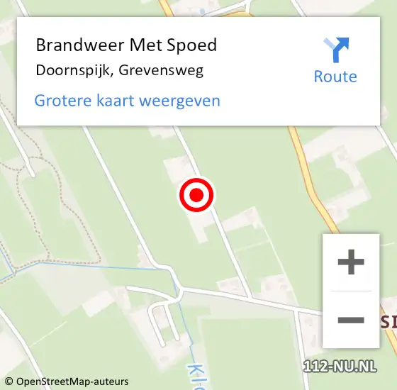 Locatie op kaart van de 112 melding: Brandweer Met Spoed Naar Doornspijk, Grevensweg op 14 december 2017 15:11