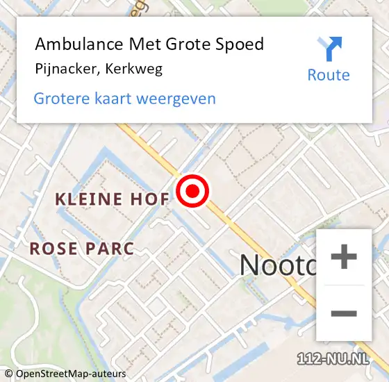Locatie op kaart van de 112 melding: Ambulance Met Grote Spoed Naar Pijnacker, Kerkweg op 15 december 2017 09:49