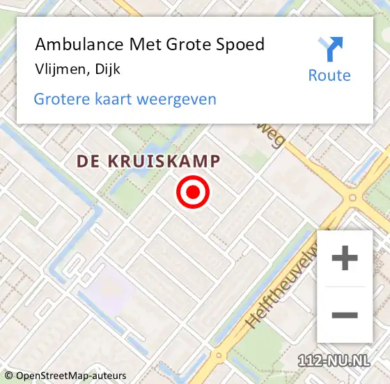 Locatie op kaart van de 112 melding: Ambulance Met Grote Spoed Naar Vlijmen, Dijk op 15 december 2017 10:19