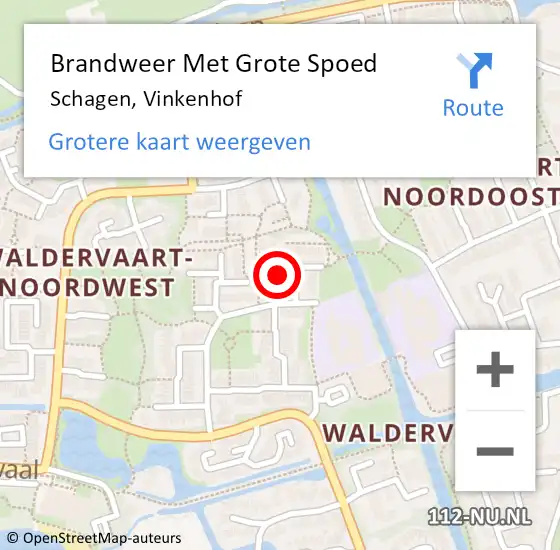 Locatie op kaart van de 112 melding: Brandweer Met Grote Spoed Naar Schagen, Vinkenhof op 15 december 2017 11:17