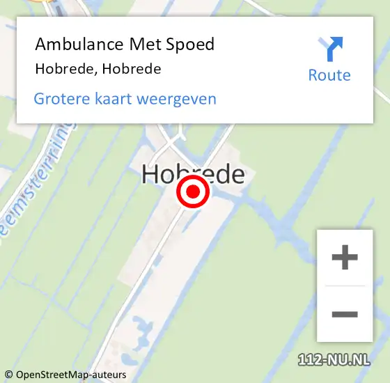 Locatie op kaart van de 112 melding: Ambulance Met Spoed Naar Hobrede, Hobrede op 15 december 2017 12:14