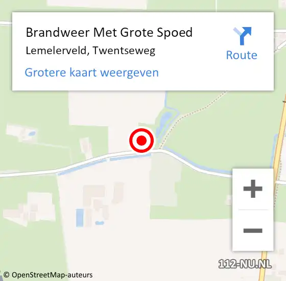 Locatie op kaart van de 112 melding: Brandweer Met Grote Spoed Naar Lemelerveld, Twentseweg op 15 december 2017 14:46