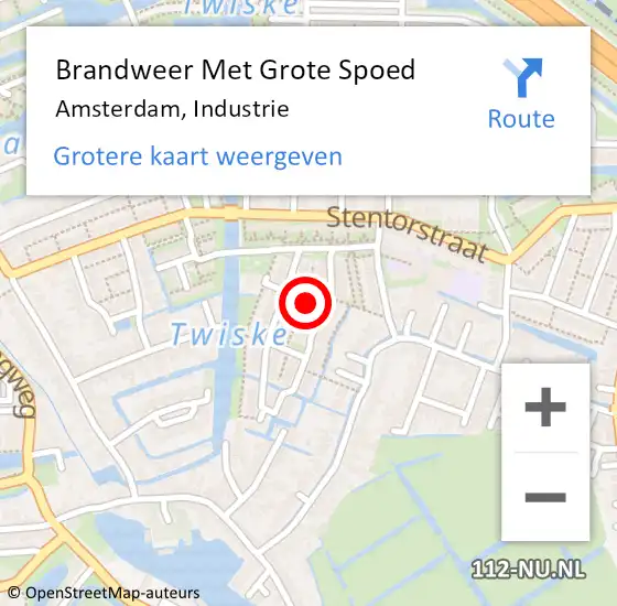 Locatie op kaart van de 112 melding: Brandweer Met Grote Spoed Naar Amsterdam, Industrie op 15 december 2017 22:03