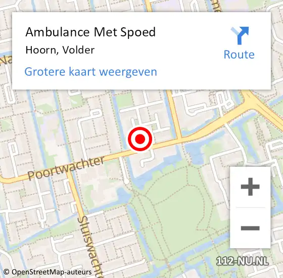 Locatie op kaart van de 112 melding: Ambulance Met Spoed Naar Hoorn, Volder op 15 december 2017 22:12
