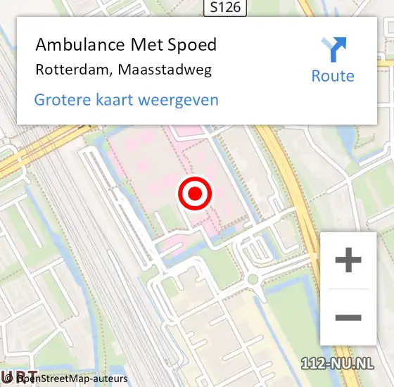 Locatie op kaart van de 112 melding: Ambulance Met Spoed Naar Rotterdam, Maasstadweg op 15 december 2017 22:16