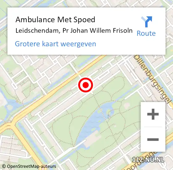 Locatie op kaart van de 112 melding: Ambulance Met Spoed Naar Leidschendam, Pr Johan Willem Frisoln op 15 december 2017 22:18