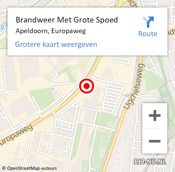 Locatie op kaart van de 112 melding: Brandweer Met Grote Spoed Naar Apeldoorn, Europaweg op 16 december 2017 01:03