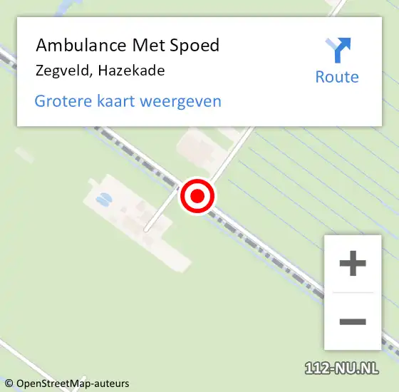 Locatie op kaart van de 112 melding: Ambulance Met Spoed Naar Zegveld, Hazekade op 16 december 2017 08:02